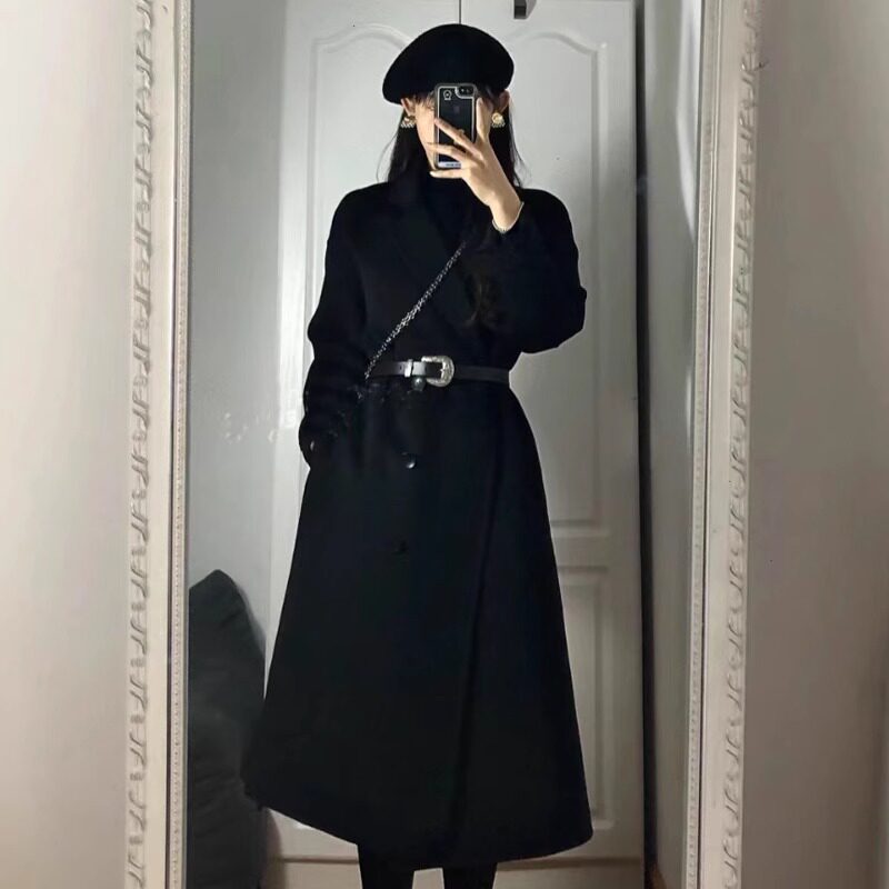 2025秋冬新款羊绒大衣女高级感赫本风黑色双面呢加厚显瘦羊毛外套,女装/女士精品,毛呢外套,淘宝优惠券,粉丝福利购,淘宝优惠卷