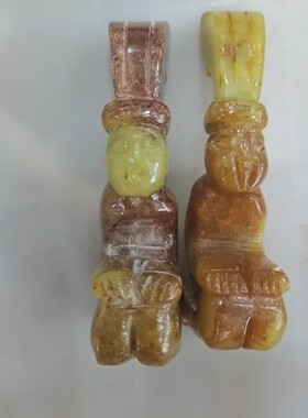 岫玉老物件旧货玉石摆件玉雕腰佩仿汉代工艺玉器把玩老皮玉坠古人