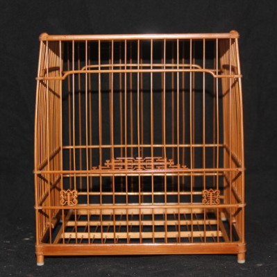 竹制 绣眼鸟笼老竹尖榫大镶顶扎线【寿子门花】扎线亮顶笼 裸笼
