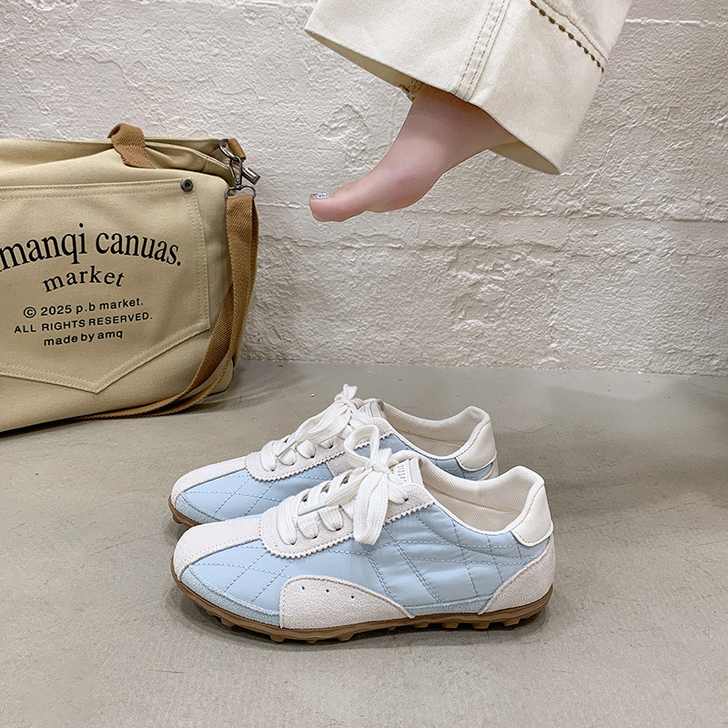 赛车德训鞋女2026年春季新款厚底内增高休闲轻便显脚小运动阿甘鞋