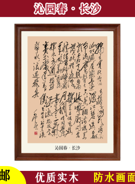 沁园春长沙-毛主席诗词书法相框