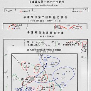 平津战役第一阶段第二阶段作战经过要图历史教学参考图线路图复古