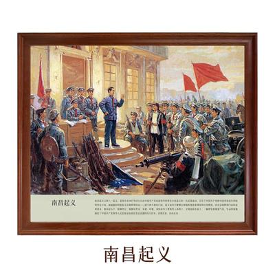 南昌起义刘伯承微喷油画壁画挂画