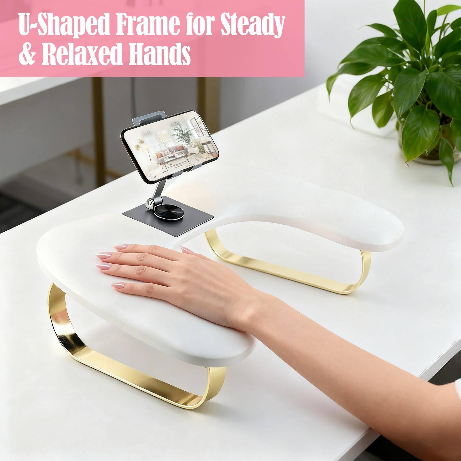 新款PU皮美甲手枕带手机支架U型耐磨通用舒适缓解疲劳修甲垫工具,彩妆/香水/美妆工具,美甲工具,淘宝优惠券,粉丝福利购,淘宝优惠卷