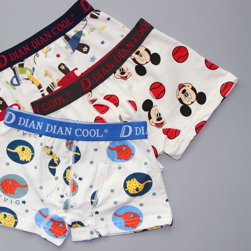 点点酷儿童平角内裤 中大童卡通图案系列纯棉男宝宝四季短裤