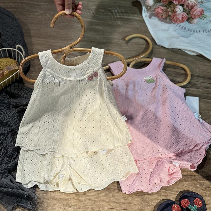 女童夏洋气2025婴儿儿童夏装时尚套装时髦一岁女宝宝衣服新款夏季
