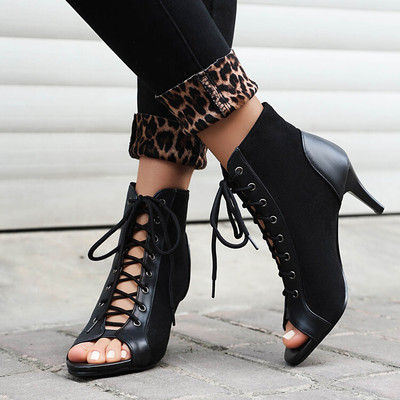 网红凉鞋凉靴子短筒鱼嘴罗马女鞋爵士舞时装单靴浅色女式43码