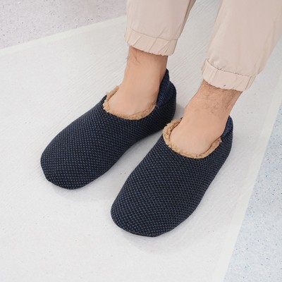 冬男士暖脚加绒加厚防滑袜套大人室内毛线保暖鞋袜居家地板袜