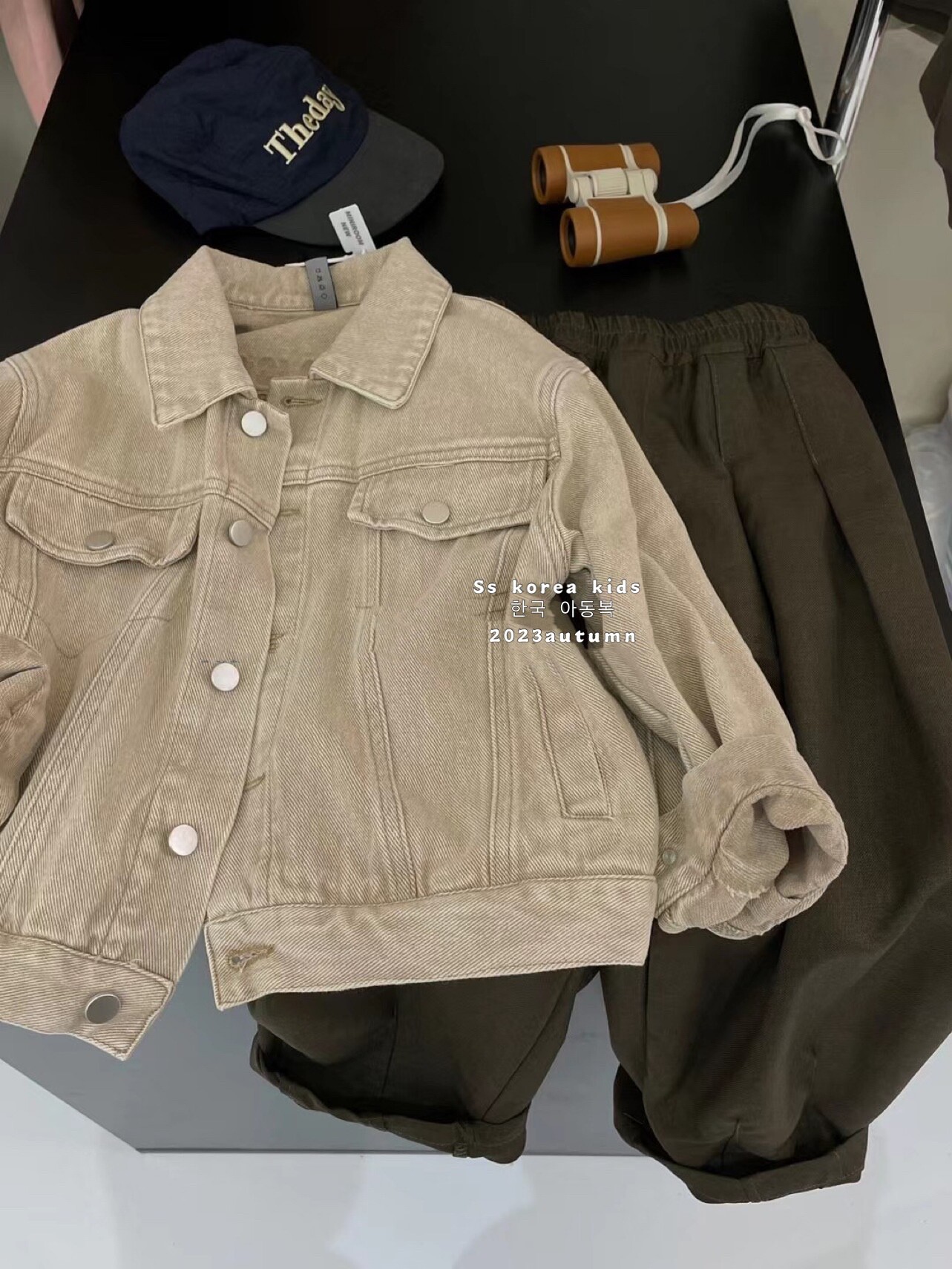 보라 한국 아동복 남아 데님 재킷 2024 신상 유행 아동 가을 재킷 미남