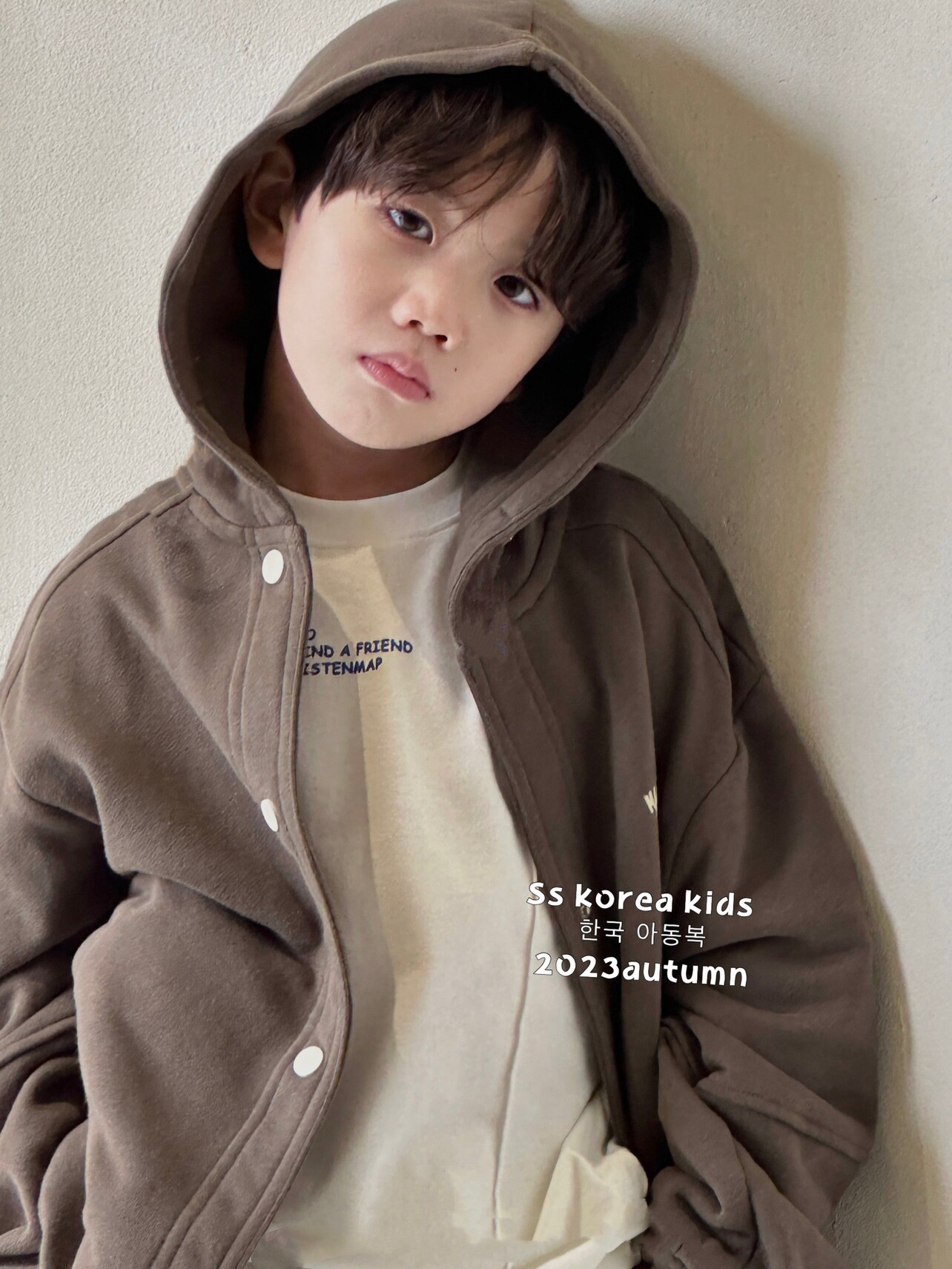 보라 한국 아동복 소년 가을 재킷 2024 새로운 아동 운동복 재킷 후드 스웨터