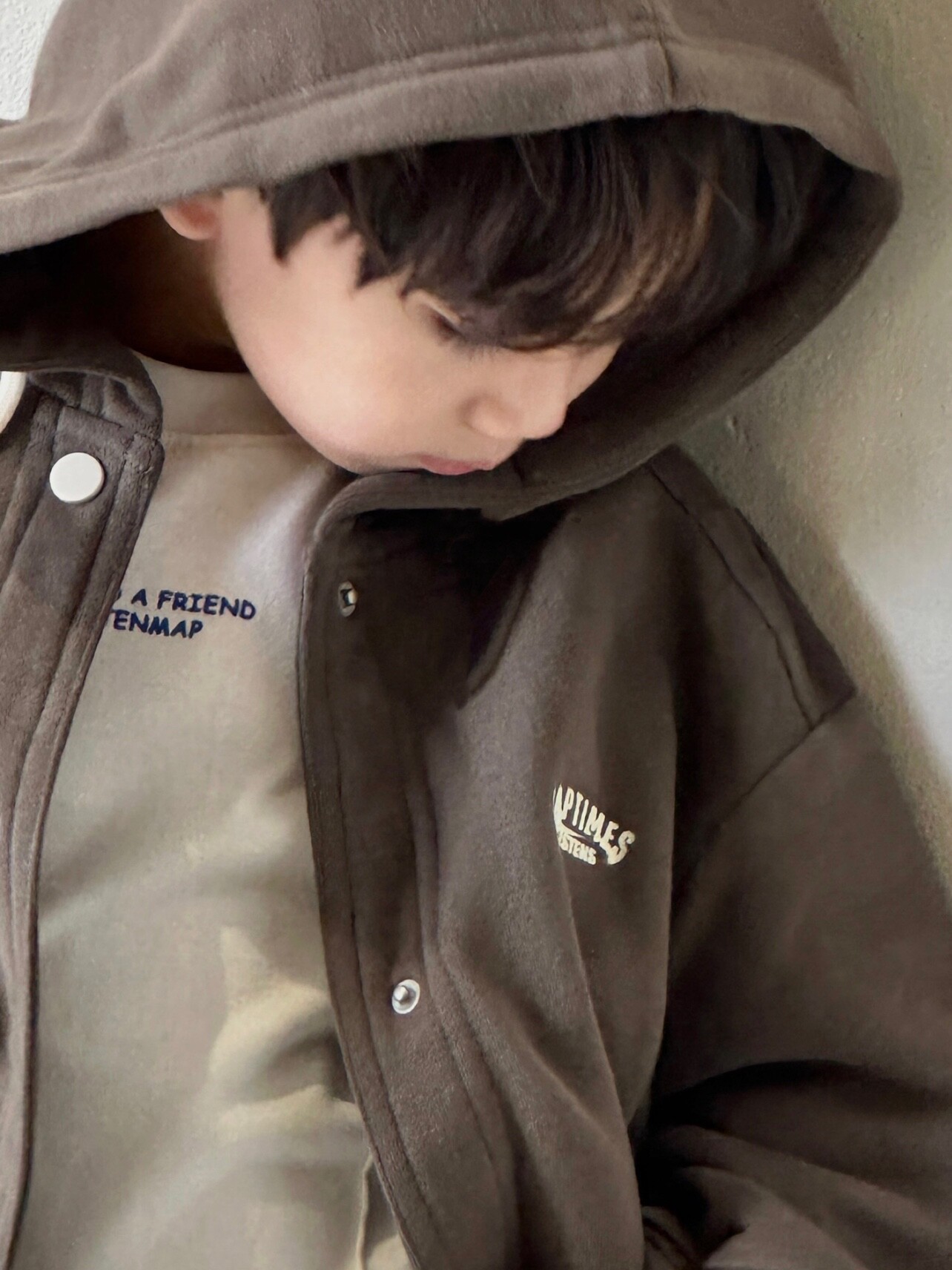 보라 한국 아동복 소년 가을 재킷 2024 새로운 아동 운동복 재킷 후드 스웨터