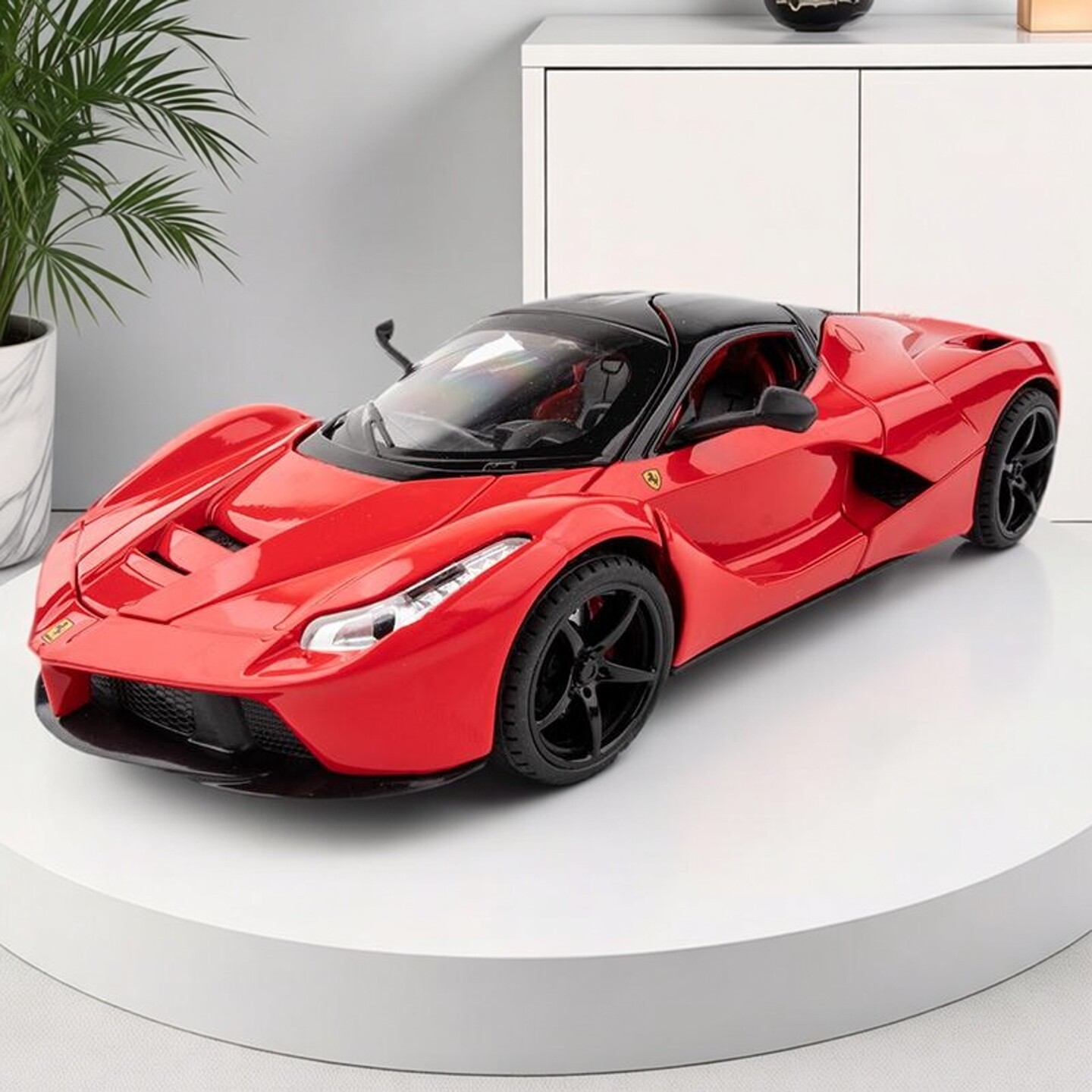 嘉业1:22大号仿真敞篷法拉力拉法跑车模型合金汽车摆件男孩玩具车