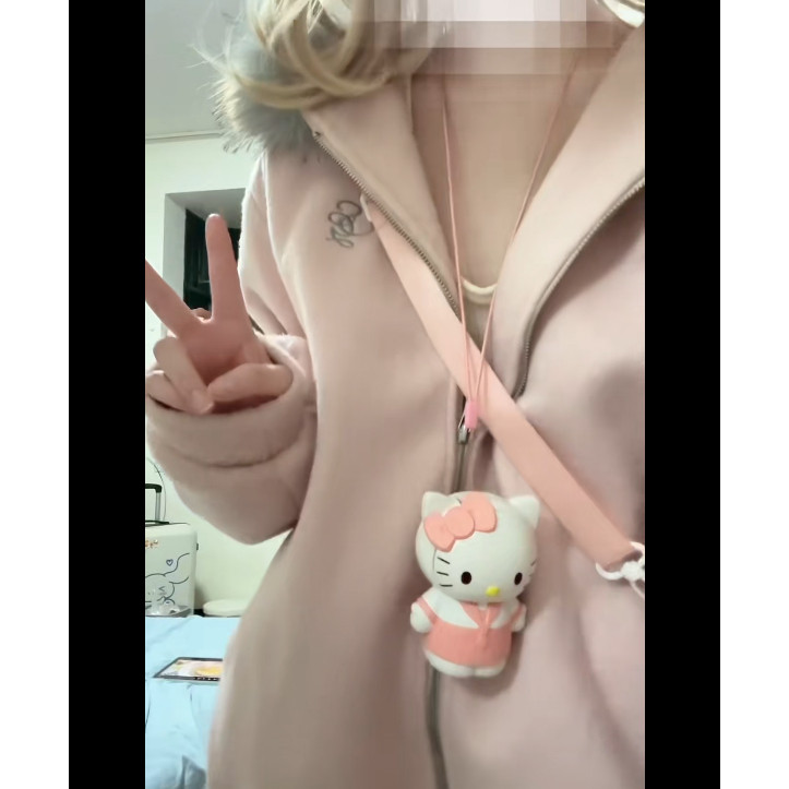 SOURGRAPE葡萄不太酸 粉色连帽毛领羊毛呢子夹棉秋冬卫衣拉链外套,女装/女士精品,短外套,淘宝优惠券,粉丝福利购,淘宝优惠卷