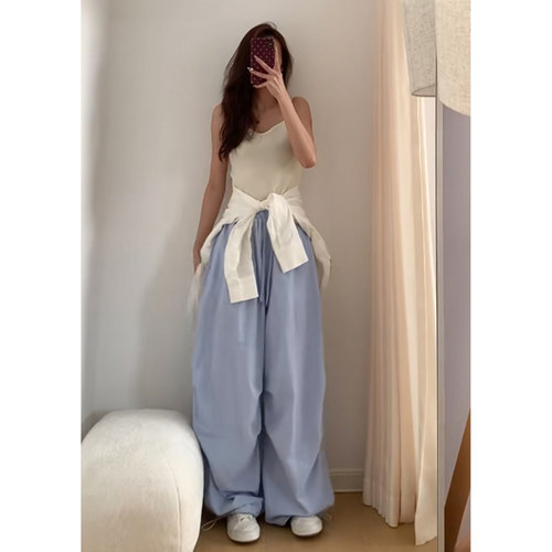 ORG Collection爵士舞条纹裤子女垂感宽松工装裤直筒休闲阔腿裤夏