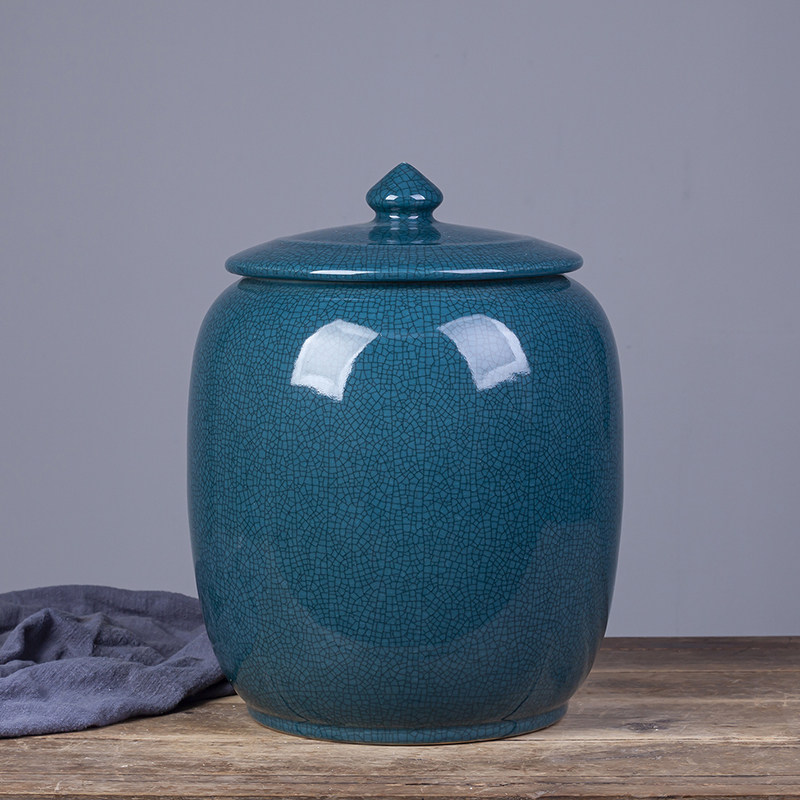 景德镇陶瓷器米缸米桶茶叶罐油缸家用20斤30斤50斤防虫防潮储物罐