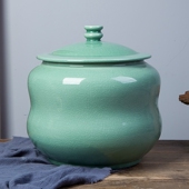 陶瓷防虫米缸米桶景德镇手工影青瓷茶叶缸茶水缸干货厨房收纳储物