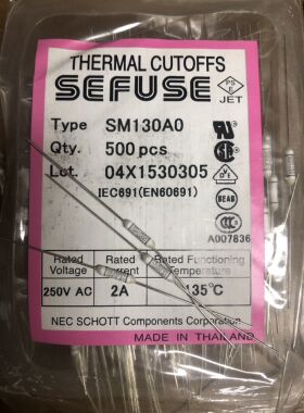 SM130A0 250VAC 2A 135℃ NEC 温度保险丝135度 全新原装库存现货