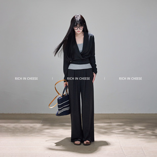 套装 RICHINCHEESE 阔腿针织裤 百搭背心吊带V领休闲外衫 悉尼学姐