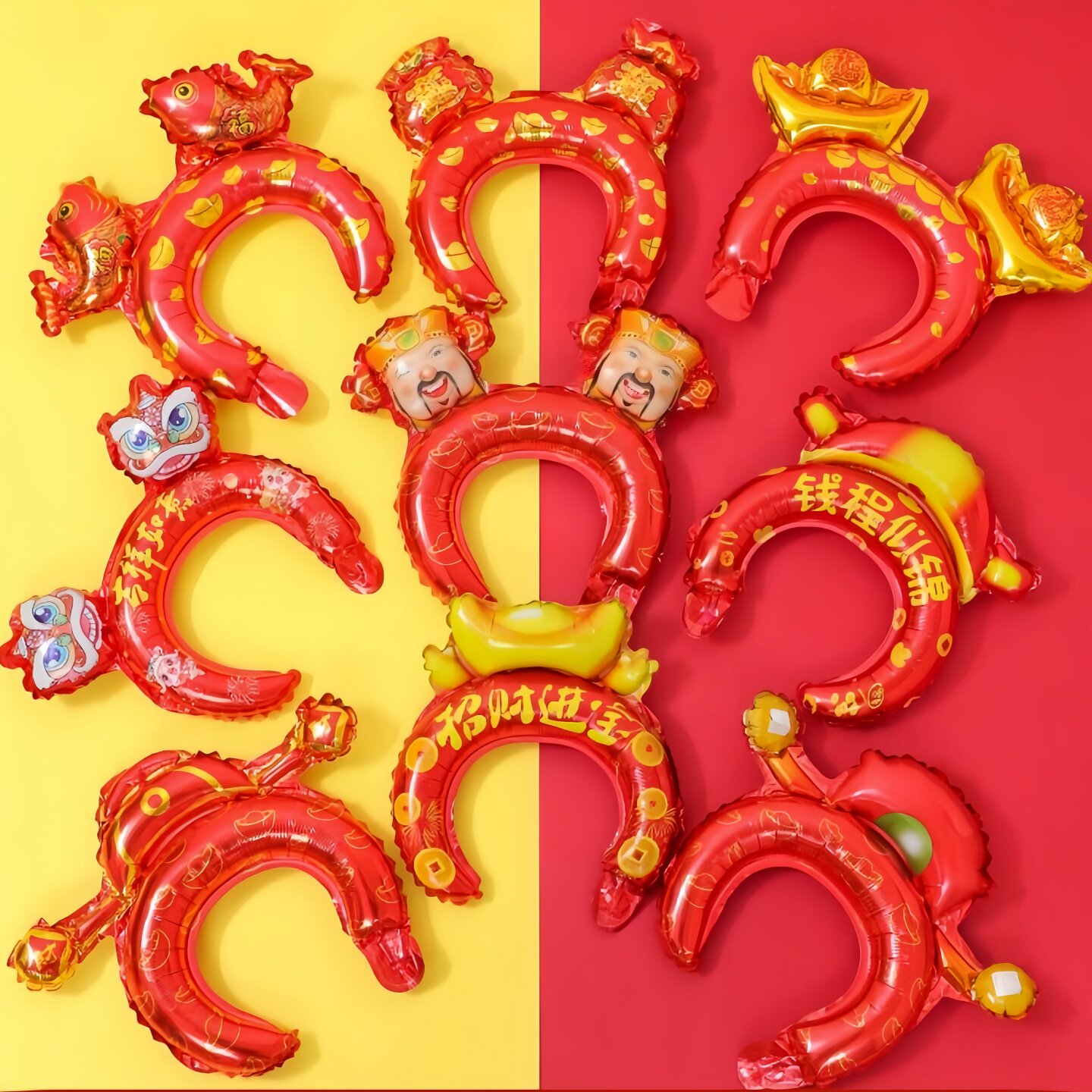 新年元旦头箍气球头饰发箍2027羊年春节充气儿童幼儿园装饰布置