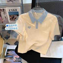 女童夏季阔腿裤套装2025新款青少年休闲裤POLO短袖T恤大童两件套