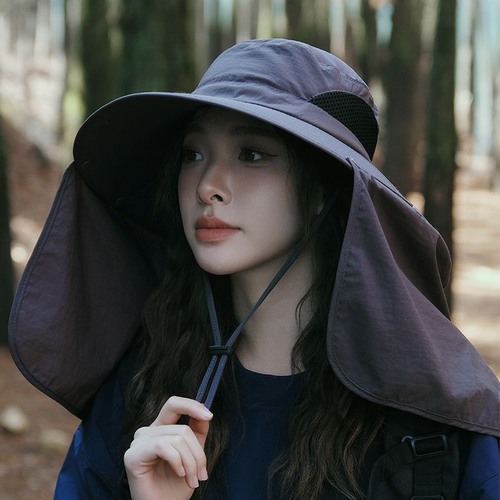 防晒帽夏季遮阳帽遮脸护颈太阳帽防紫外线渔夫帽户外钓鱼帽全遮挡