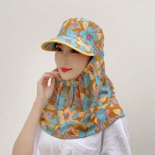 新款夏季防晒帽防风防尘护脸护颈女骑车遮阳帽户外工作田间采茶帽