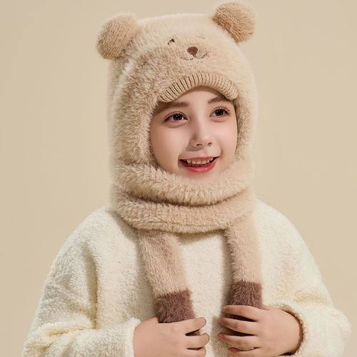 宝宝趣味发声帽秋冬加绒一体帽子