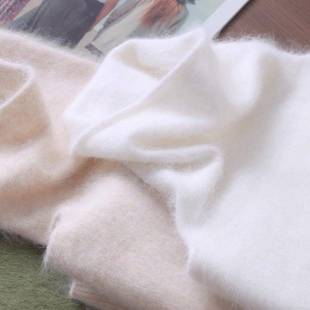 女加厚拉绒毛衣秋冬上衣内搭保暖针织打底衫 法式 堆堆领貂绒羊毛衫