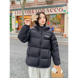 MM明摩女装短款羽绒服女2024冬季新款小个子宽松情侣加厚面包外套