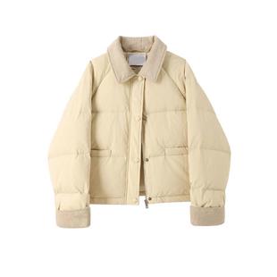 气质面包服厚外套 韩系时尚 300斤胖mm大码 黄色保暖羽绒棉服女冬季