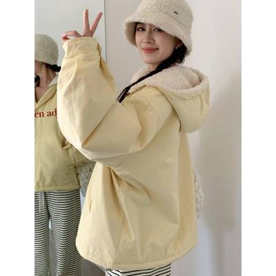 300斤大码女装宽松设计感连帽棉服女胖mm高级感遮肉显瘦开衫外套