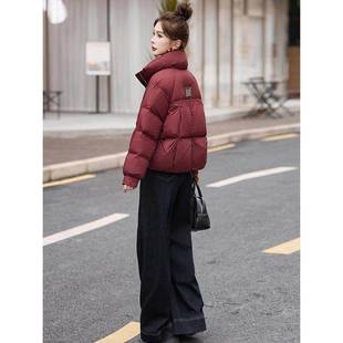 宽松大码 新款 小个子保暖高端外套 2025冬季 安哥拉红羽绒服女短款