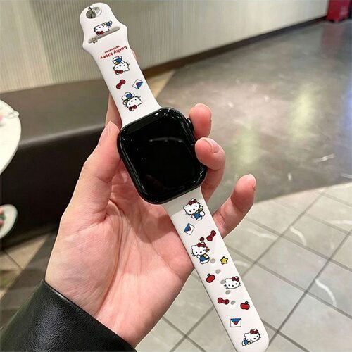 苹果kt猫适用苹果手表表带iwatchsS11/10/9硅胶AppleUltra3白SE