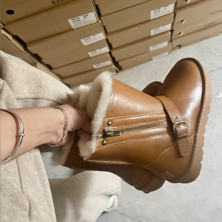 ezhk机车款冬季雪地靴防水