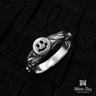 【现/美码8】BWL正品 happyfacering笑脸海浪纯银戒指对戒R457