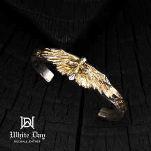 【现货】银饰BWL WD店铺限定自由之翼18K金十字架 男士手镯