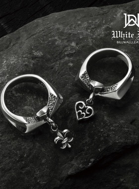 十字架情侣戒指纯银朋克风格