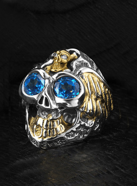 【现货】BWL 定制款自由之翼大骷髅戒指R388GS/C