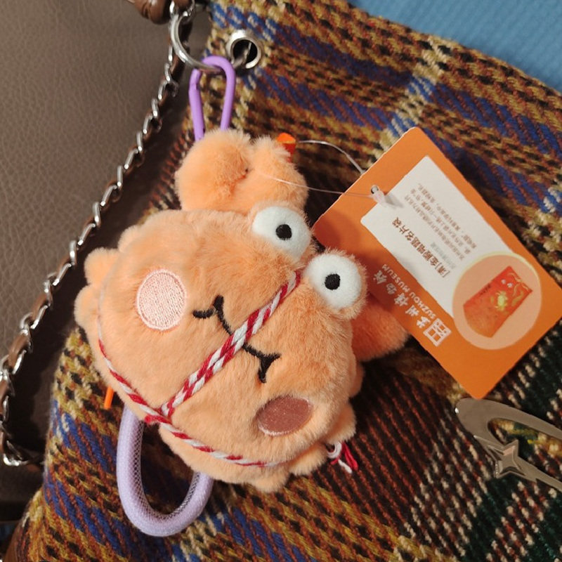 新款包包挂件大闸蟹毛绒玩偶呆萌玩具可爱公仔挂件旅游收藏礼物