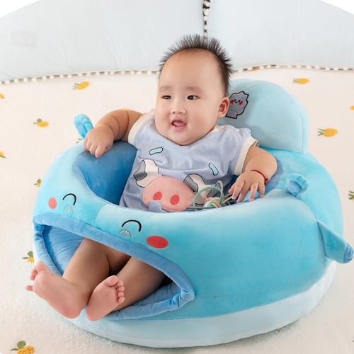 卡通大嘴小动物沙发儿童婴儿学座椅防摔地上防凉圆底加大可躺带娃