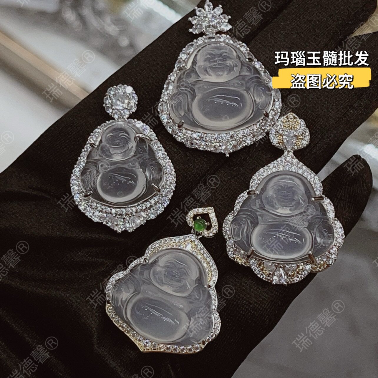 天然冰种玉髓佛公吊坠本命年挂坠