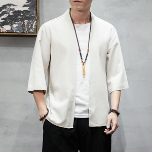 灰墙风 风夏装新款纯色汉服开衫衬衫 麻本A032/1805/特P30图片