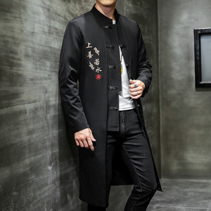 W基地风春装假两件风衣上善若水刺绣外套A032/1902/95控128