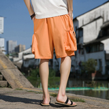 西兴桥边橙色2024新款大码五分运动休闲沙滩裤男A032/DK2301/35，男装休闲裤，电商A032
