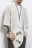 白墙模特风纯色汉服七分袖开衫衬衫道袍A032/1805/特P30，男装衬衫，电商A032