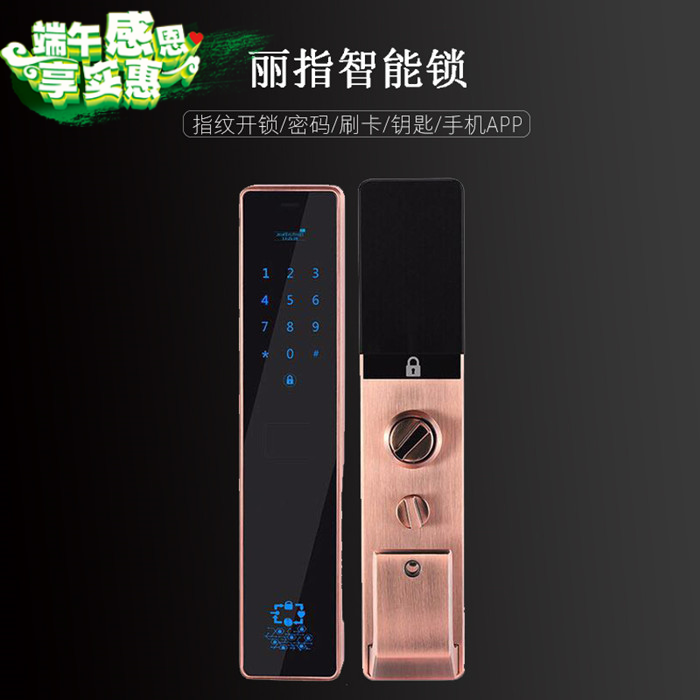 热销0件买三送一丽指全自动新款智能匹配盼盼指纹锁