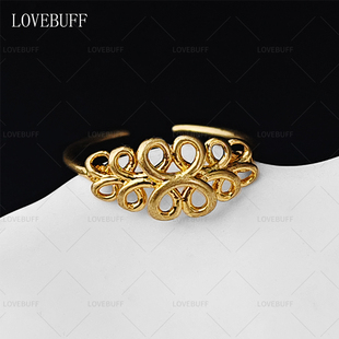 lovebuff超自然行动组周边镂空编花金戒指游戏指环二次元生日礼物
