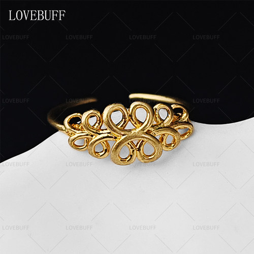 lovebuff镂空编花金戒指游戏周边