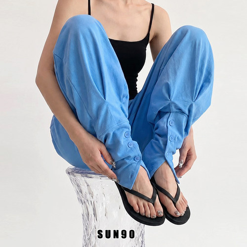 复古舞蹈阔腿束脚休闲羊腿裤女