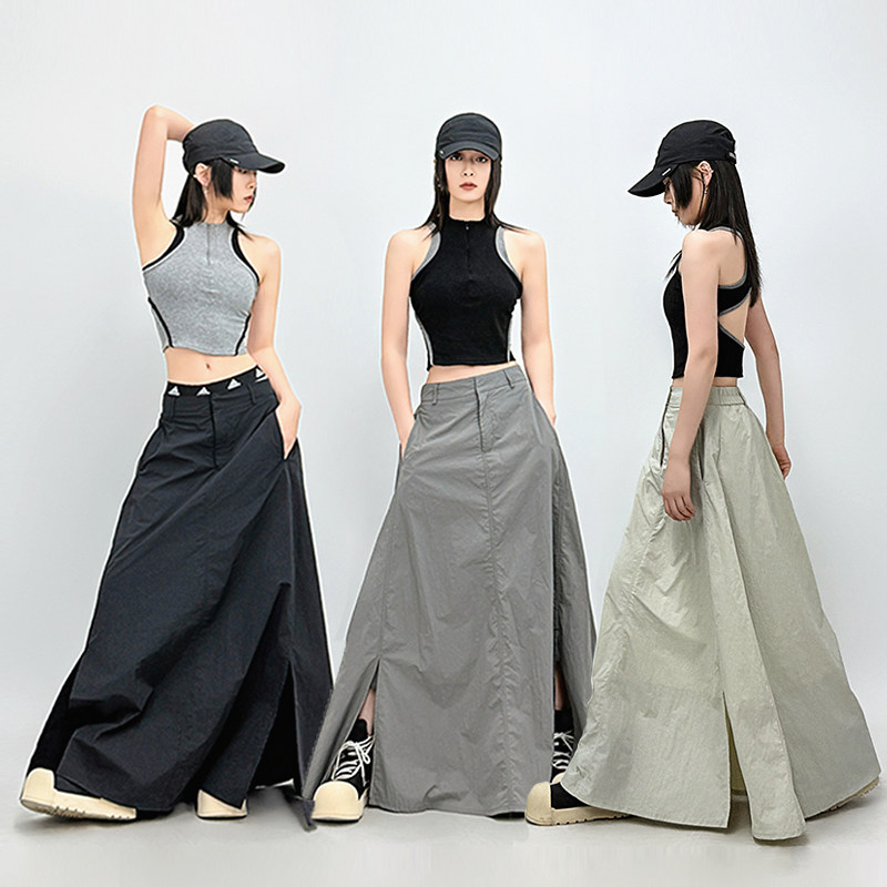 美式复古街头工装风半身裙女